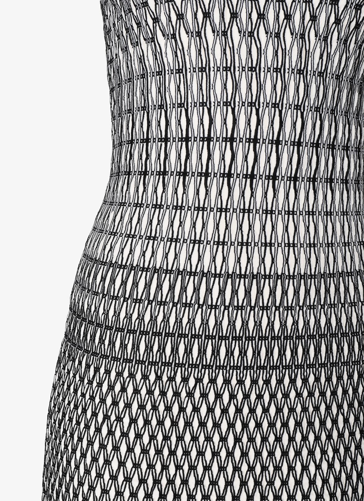 SLEEVELESS DRESS ROCAILLE IVORY/BLACK ALAÏA IVORY/BLACK SLEEVELESS DRESS ROCAILLE IVORY/BLACK